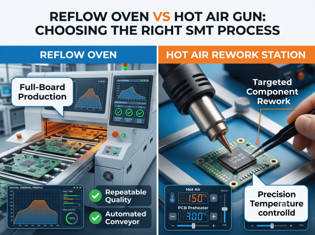 Reflow Oven or Hot Air Gun: Which Is Best for Your SMT Assembly Needs?
